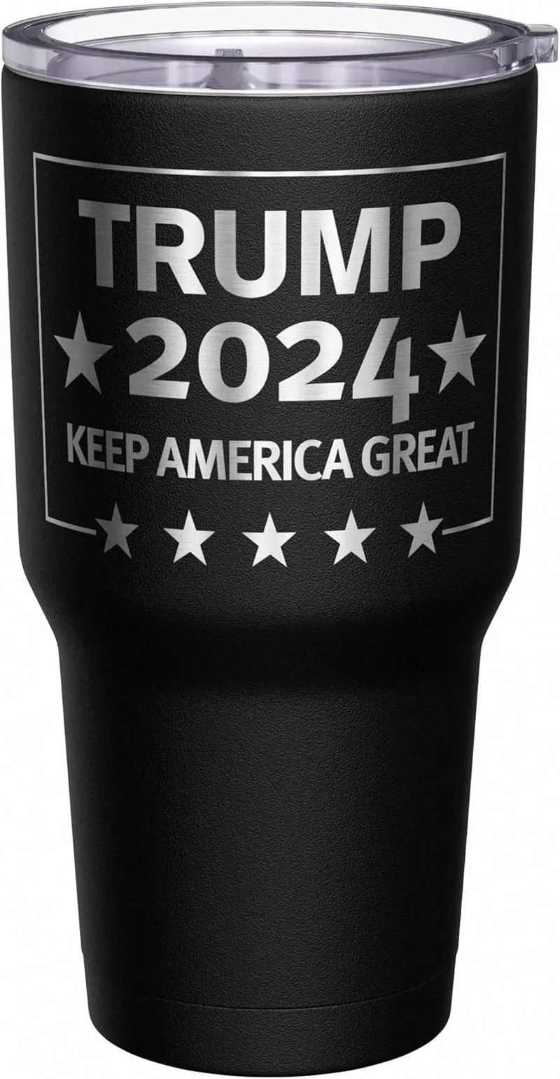 - Trump 2024 - Keep America Great - Republican Tumbler - American Flag Coffee Travel Mug - Keep America Great Travel Mug - Double Insulated Tumbler - 30 Oz