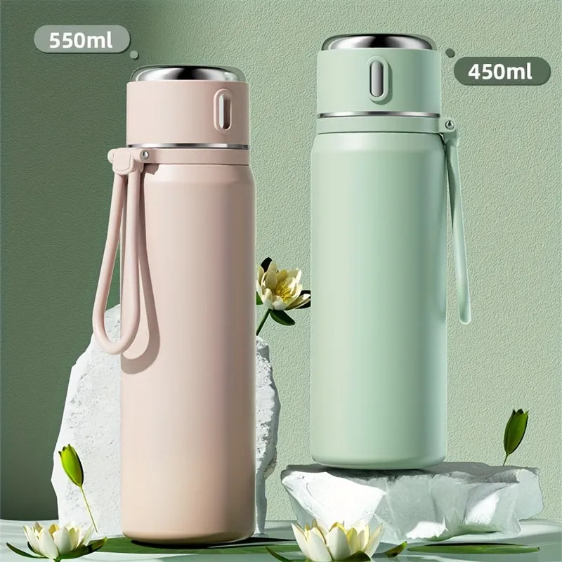 18.6oz/15.22oz 316 Stainless Steel Insulated Travel Mug, Wide Mouth, Leak-Proof, Portable, High-Quality Outdoor Cup for Tea, Camping, Hiking, Car Use, Eco-Friendly, No PVC, 304 Stainless Steel Inner Lining