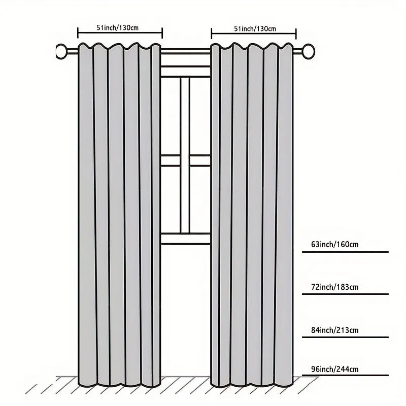 1pc 2-Layer Thermal Insulated Room Darkening Curtain - Blocks Sunlight, Provides Privacy, and Saves Energy for Living Room and Bedroom Home Decor