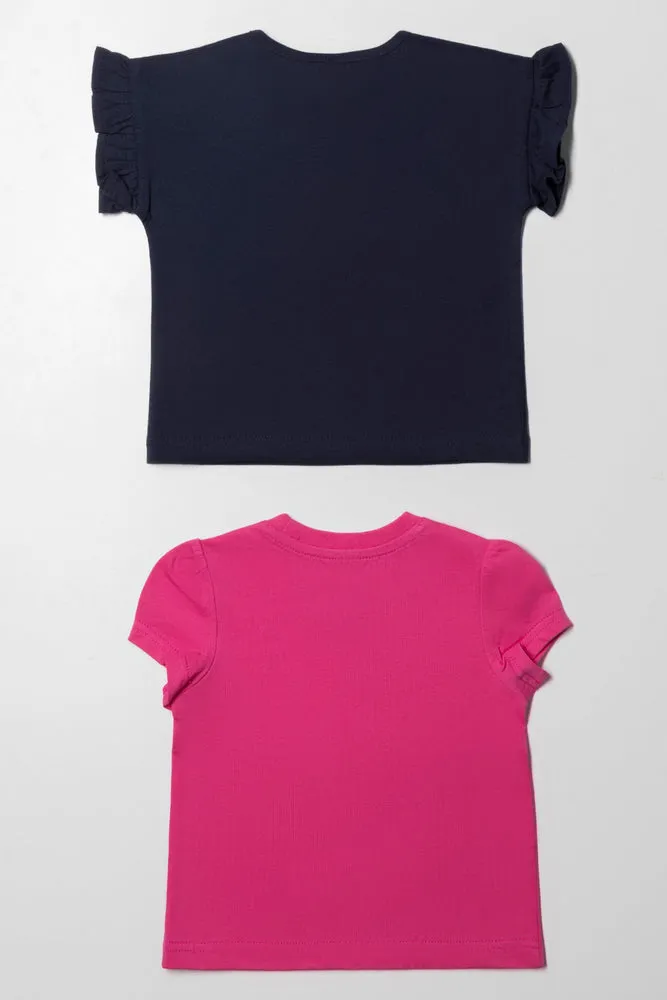 2 Pack T-Shirts Navy And Pink