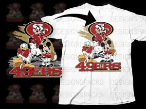 49ers NFL Mickey's Friends Graphic Sports Png Digital Download