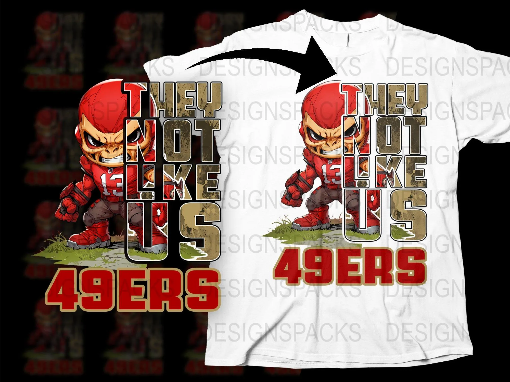 49ers They Not Like Us Graphic Png Digital Download