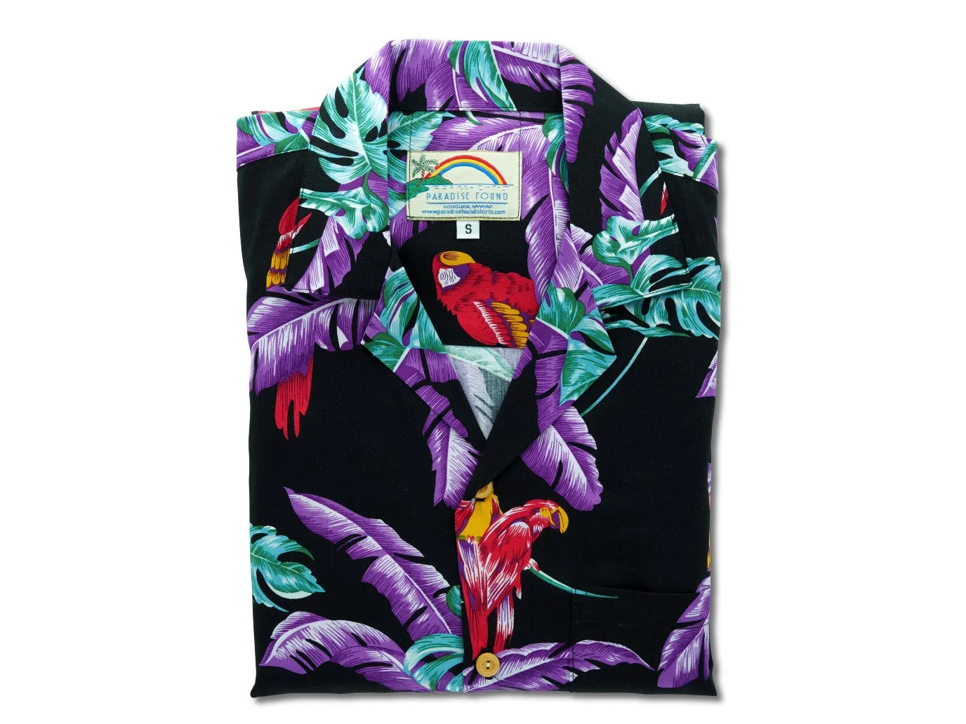 Aloha Shirt Jungle Bird Black