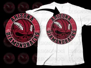 Arizona Diamondbacks Skull Design Graphic Png Digital Download