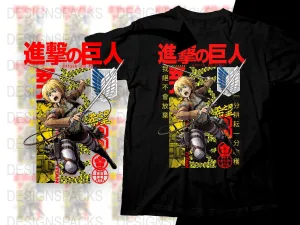 Attack on Titan Armin Arlert Caution Design Png Digital Download