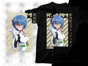 AYANAMI Anime Unique Graphic Design Png Digital Download