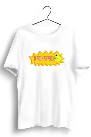 Backspace Graphic Printed White Tshirt