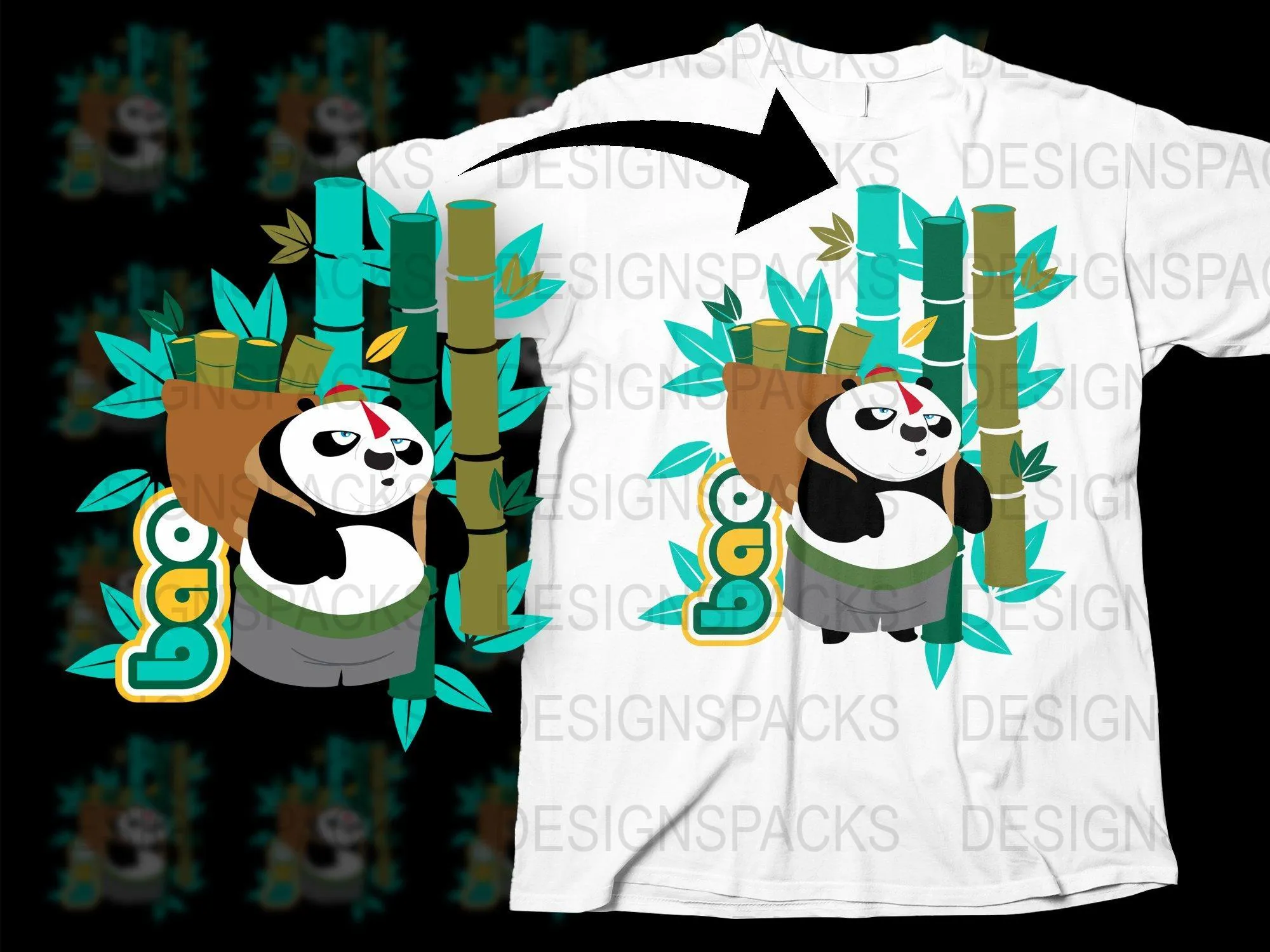 Bao Panda Graphic Printed Png Digital Download