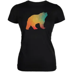 Bear Geometric Black Juniors Soft T-Shirt