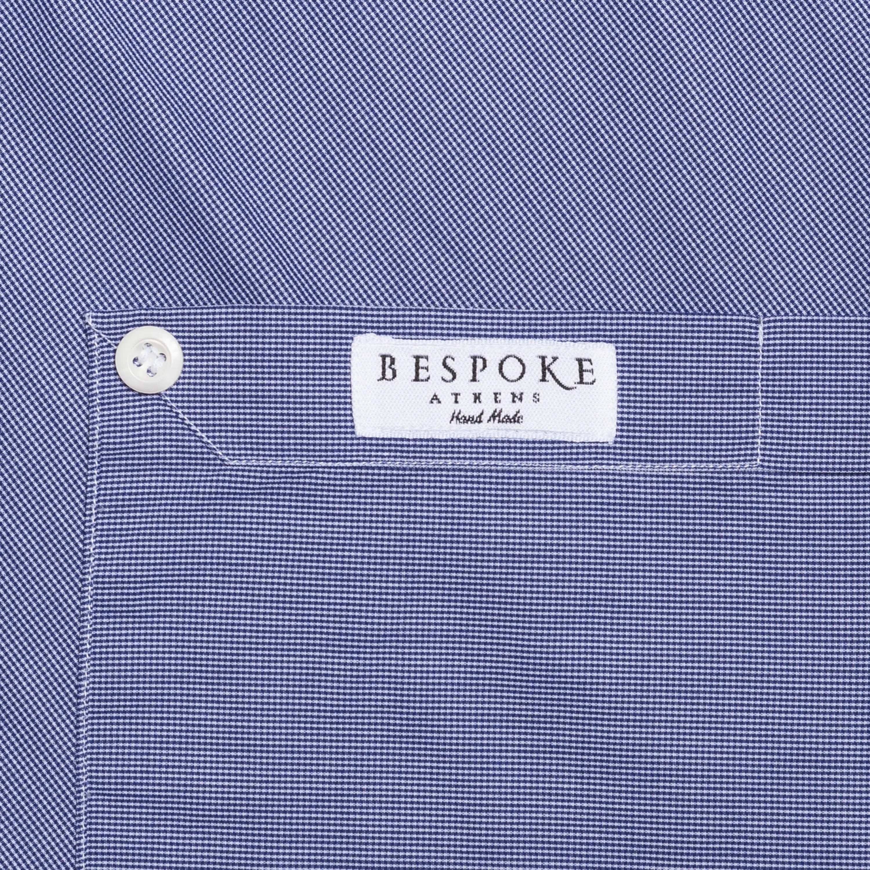 BESPOKE ATHENS Handmade Blueed Cotton Dress Shirt EU 41 NEW US 16