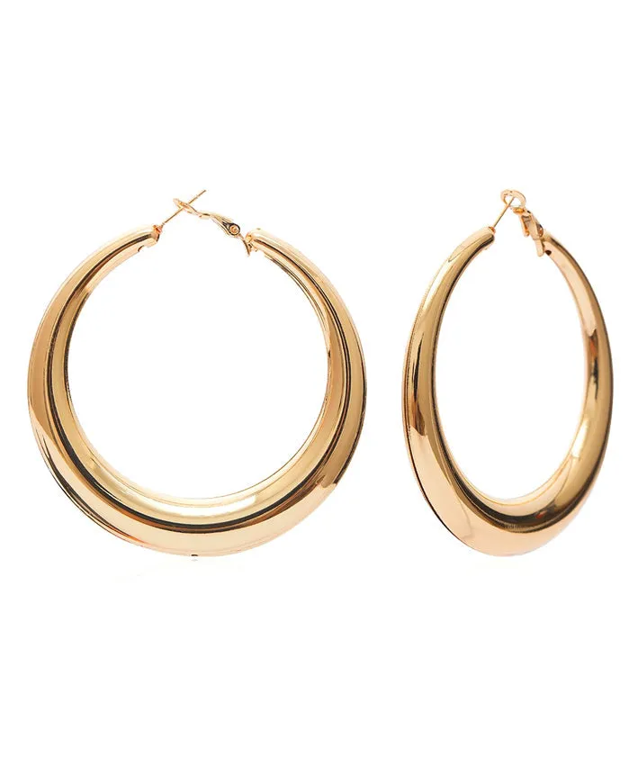 Boho Gold Metal Round Hoop Earrings ZZ004