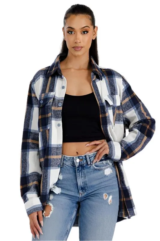 Boyfriend Oversized Soft Flannel Shacket 5 Colors