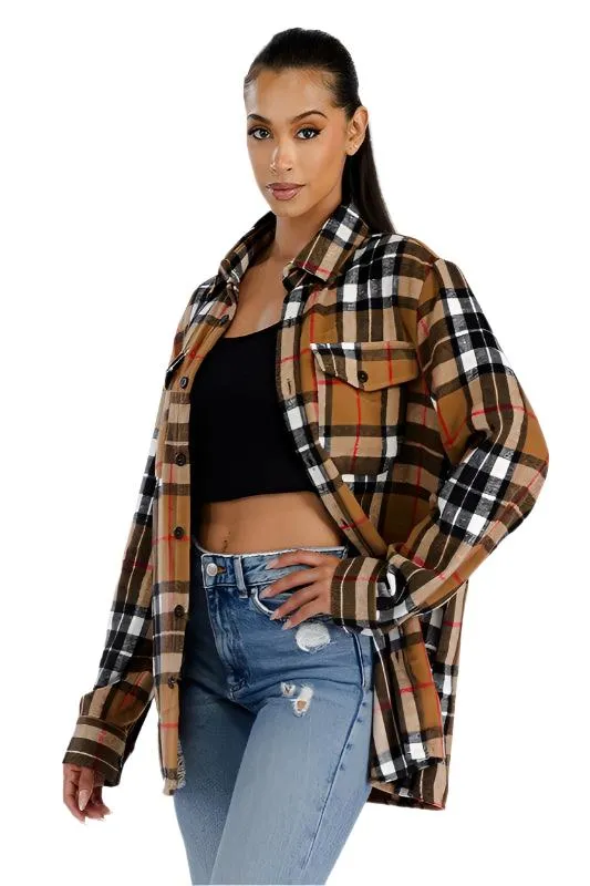 Boyfriend Oversized Soft Flannel Shacket 5 Colors