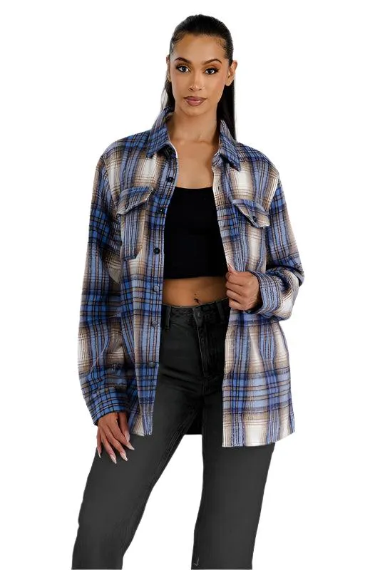 Boyfriend Oversized Soft Flannel Shacket 5 Colors