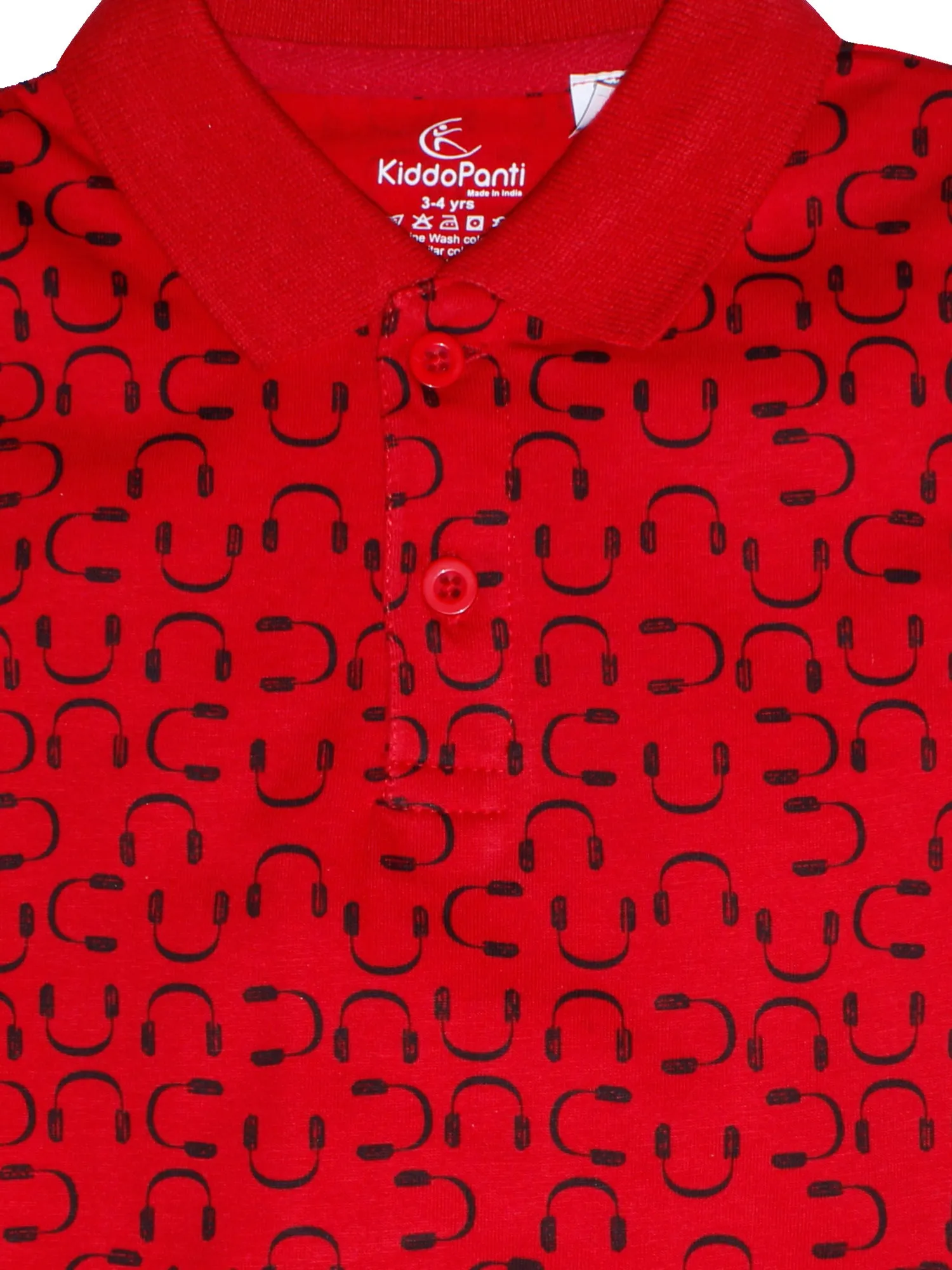 Boys Printed Jersey Polo Tee