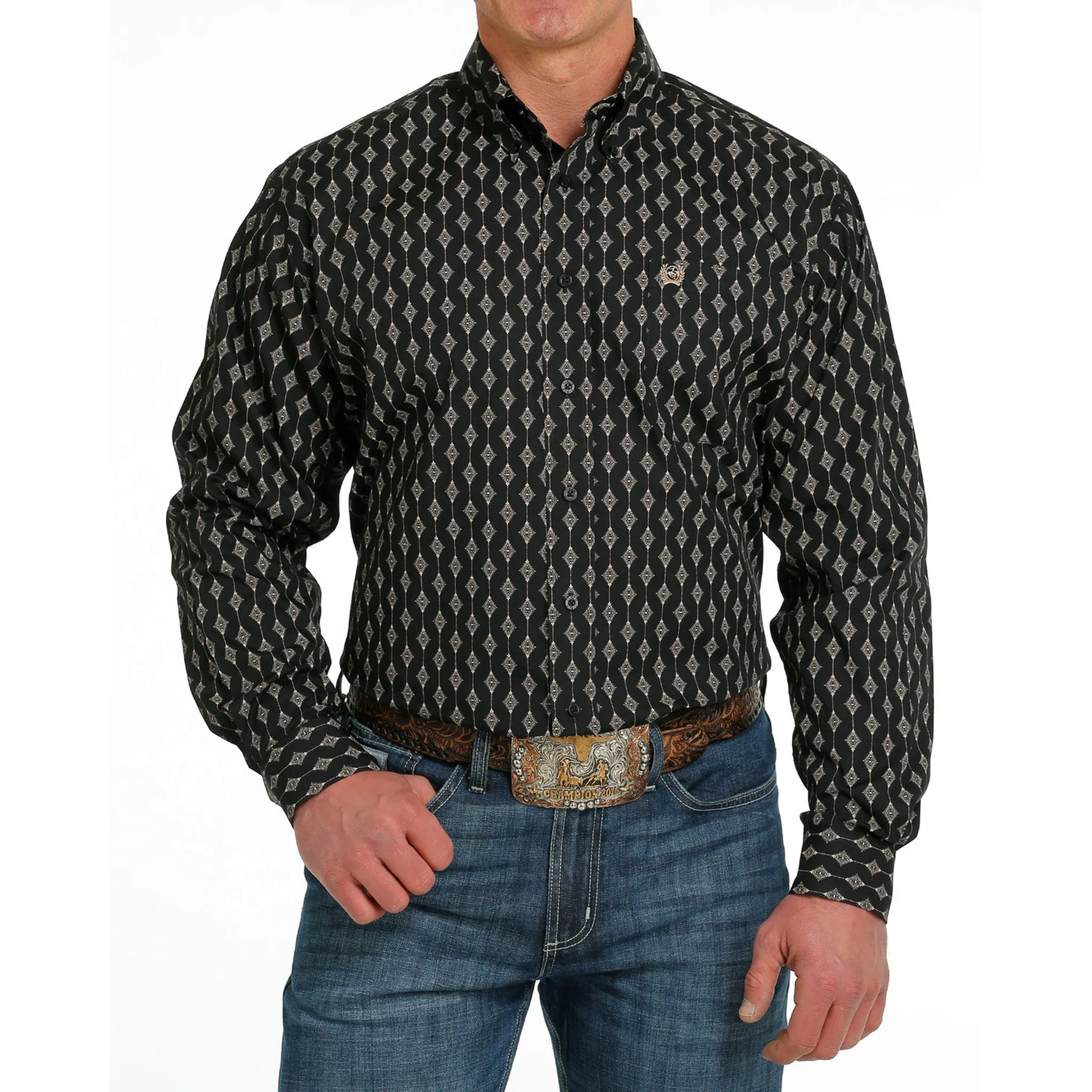 Cinch Men's Black Diamond Print Shirt