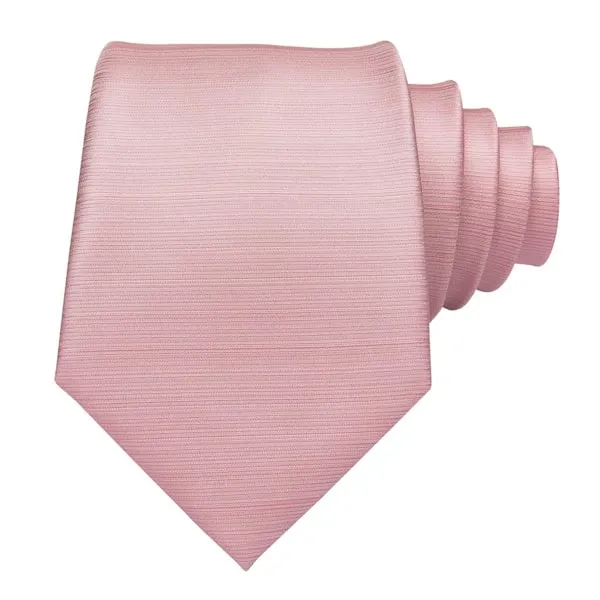 Classy Men Baby Pink Rose Gold Silk Tie