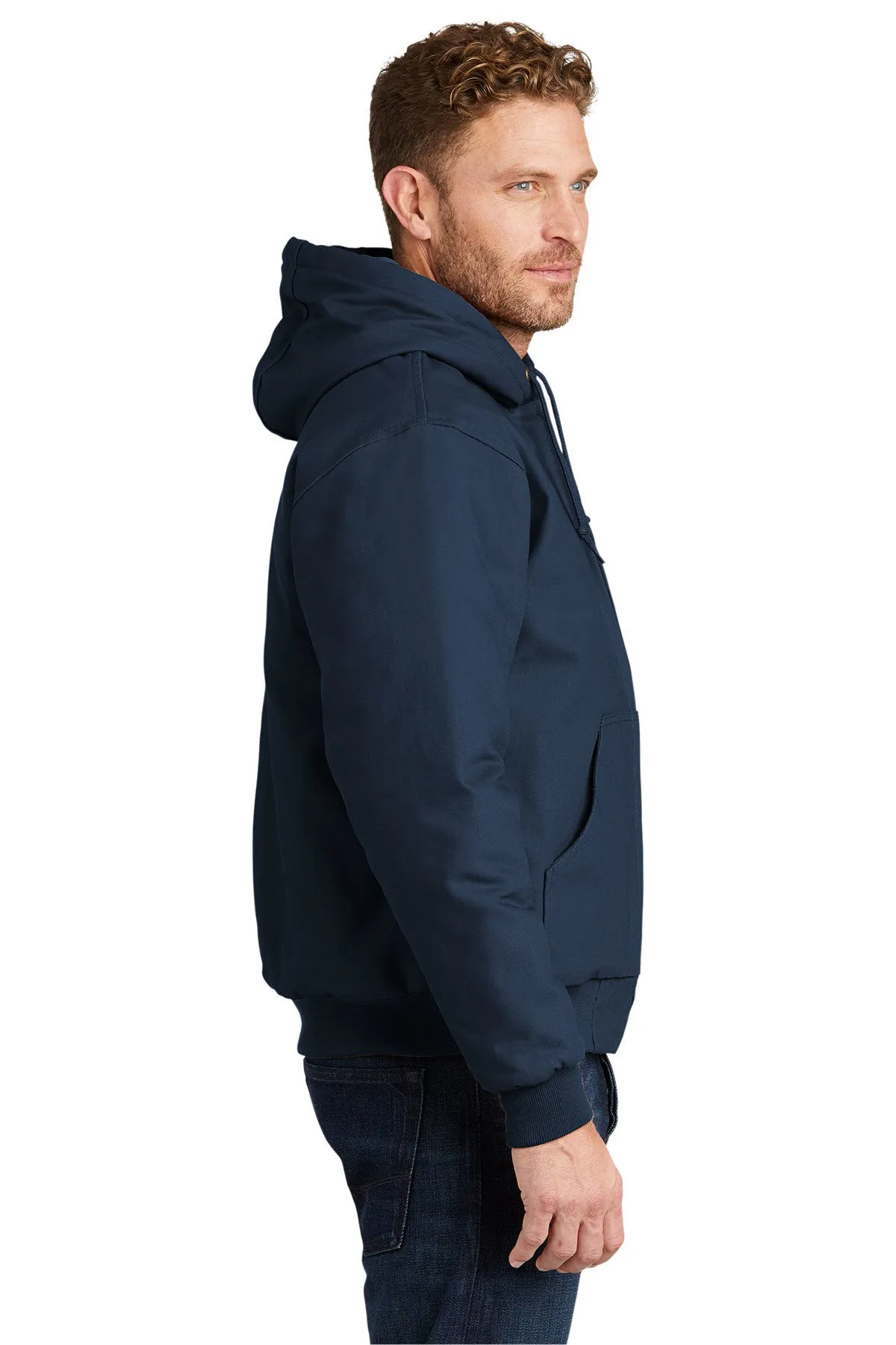 CornerStone Duck Cloth Hooded Work Jacket, Navy