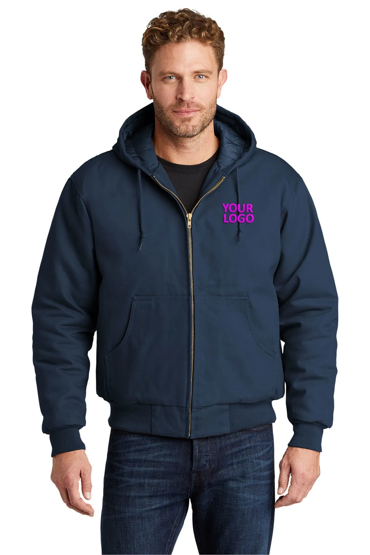 CornerStone Duck Cloth Hooded Work Jacket, Navy