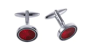 Cudworth Red Resin Round Cufflinks