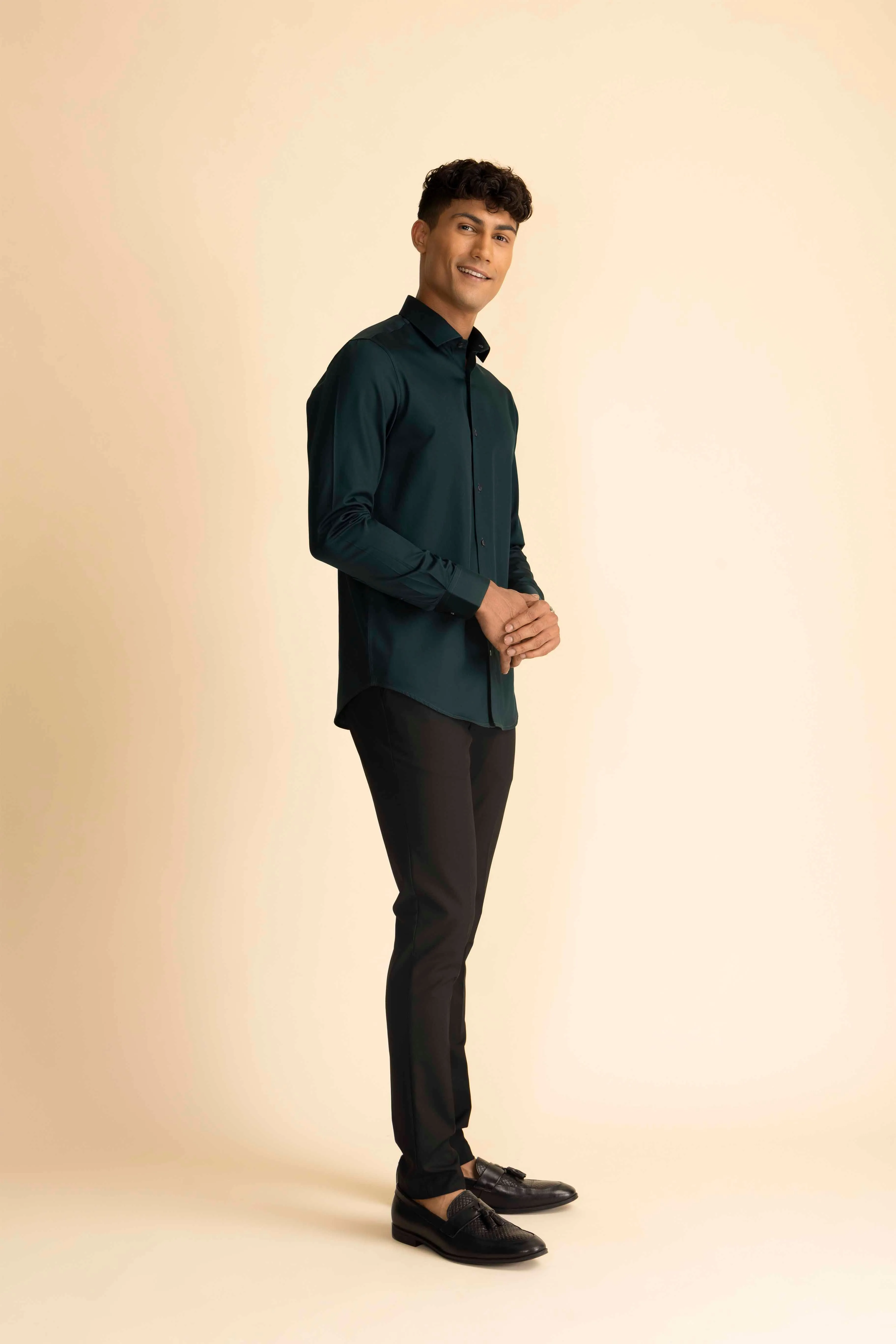 Dark Green Sateen Shirt