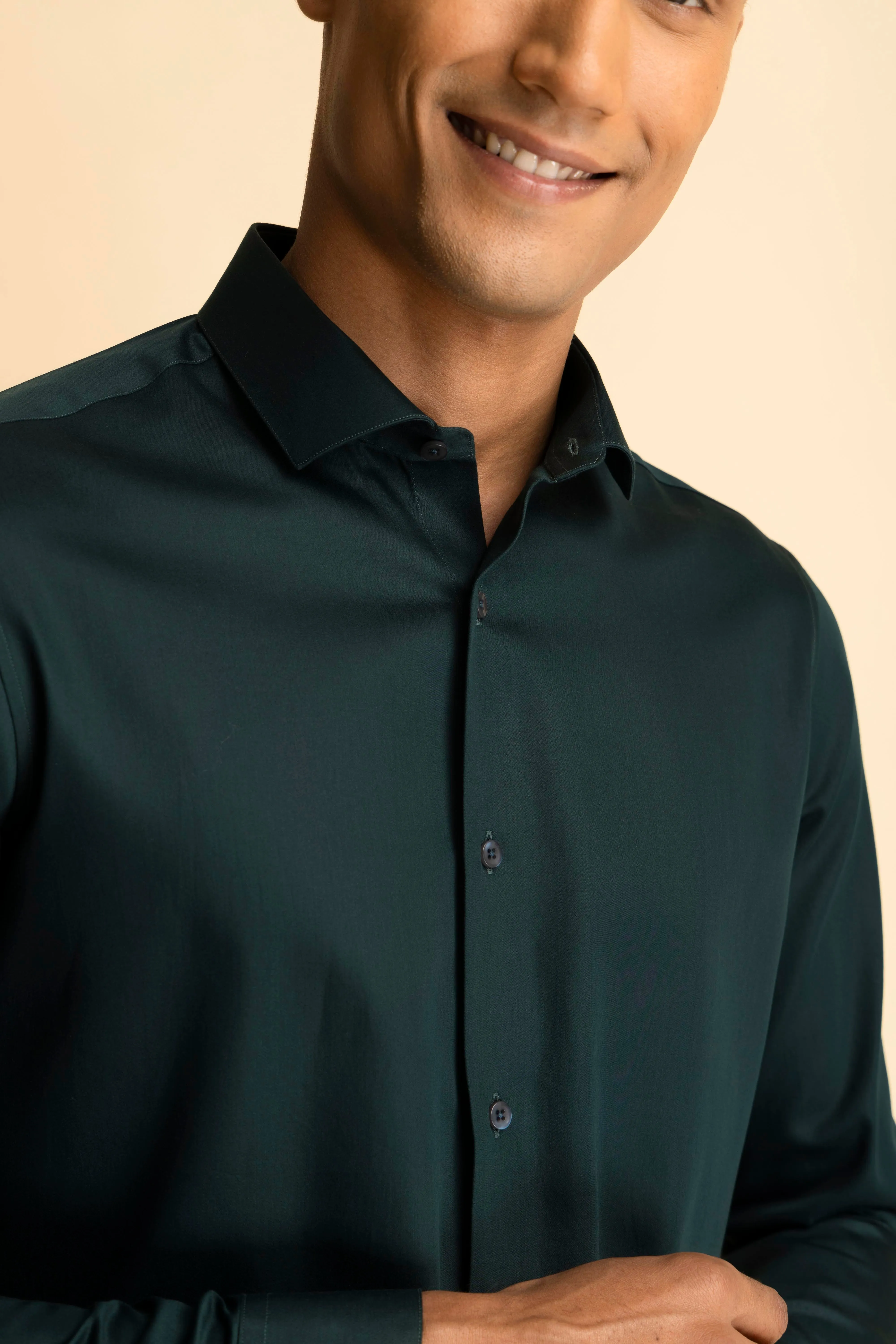 Dark Green Sateen Shirt