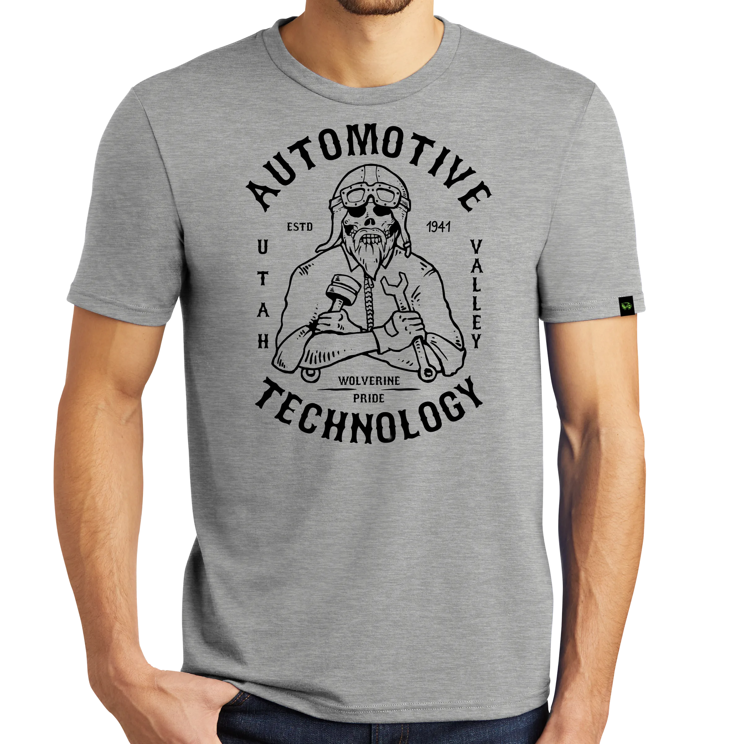 District Perfect Tri Tee- Automotive Skull