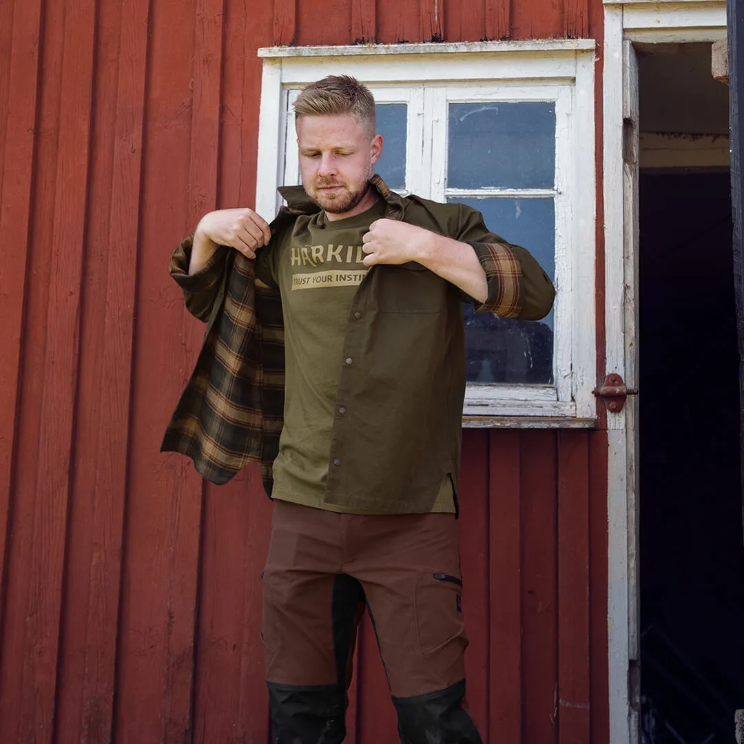 Eirik Reversible Shirt Jacket - Dark Warm Olive/Burgundy by Harkila