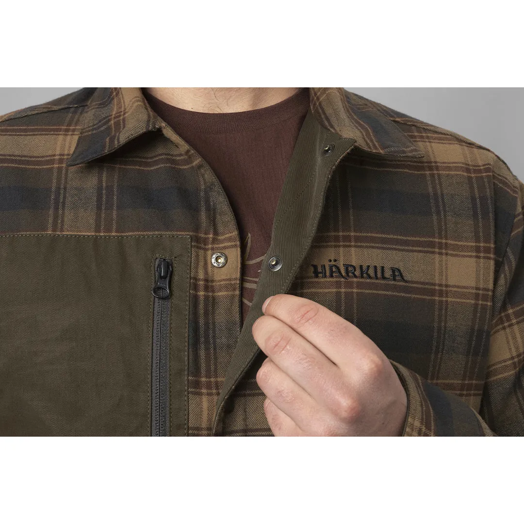 Eirik Reversible Shirt Jacket - Dark Warm Olive/Burgundy by Harkila