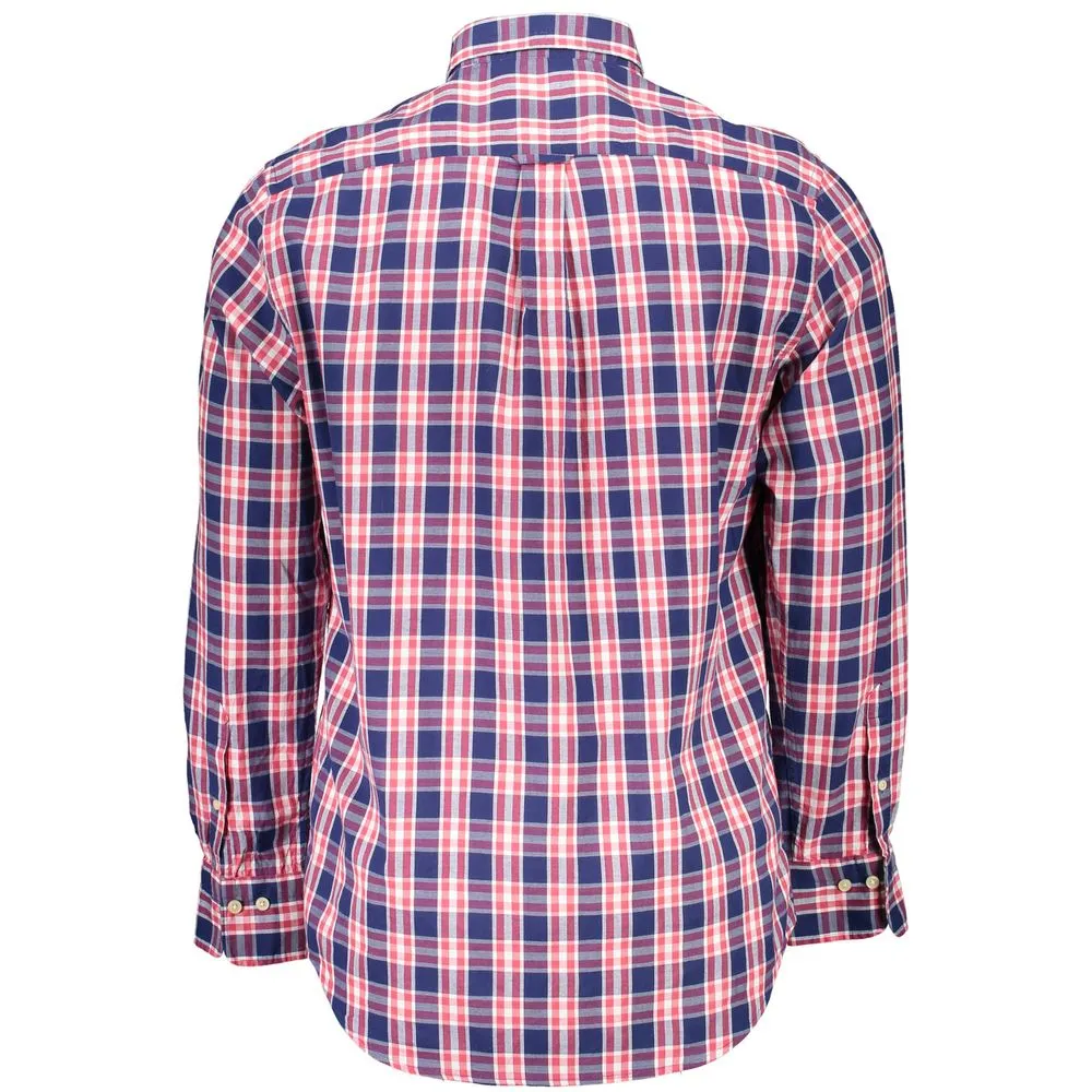 Gant Casual Blue Cotton Shirt with Button-Down Collar