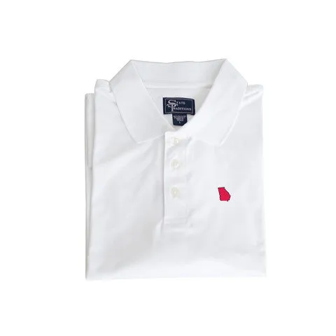 Georgia Athens Clubhouse Performance Polo White