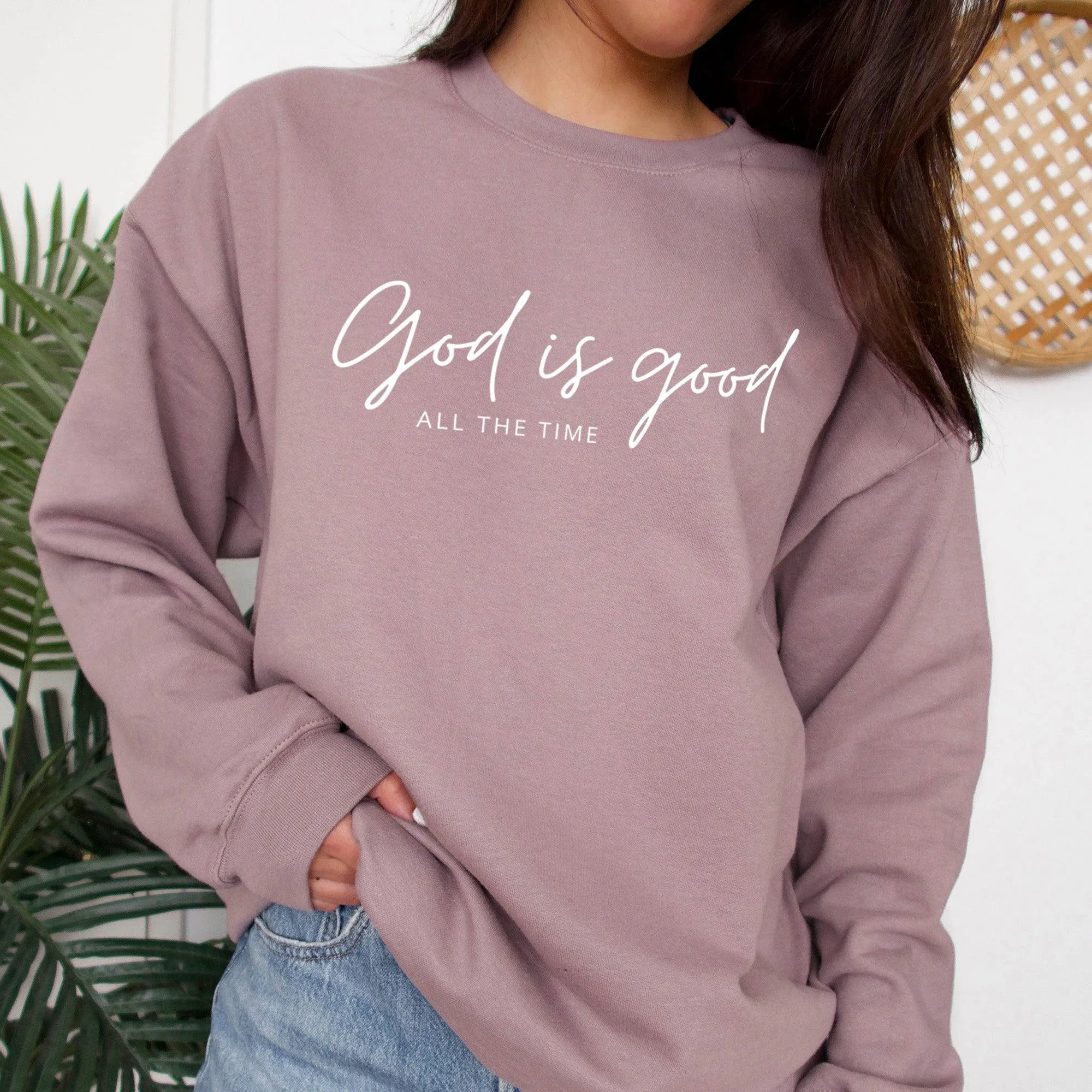 God Is Good Christian Classic Soft Sweatshirt (Cursive)