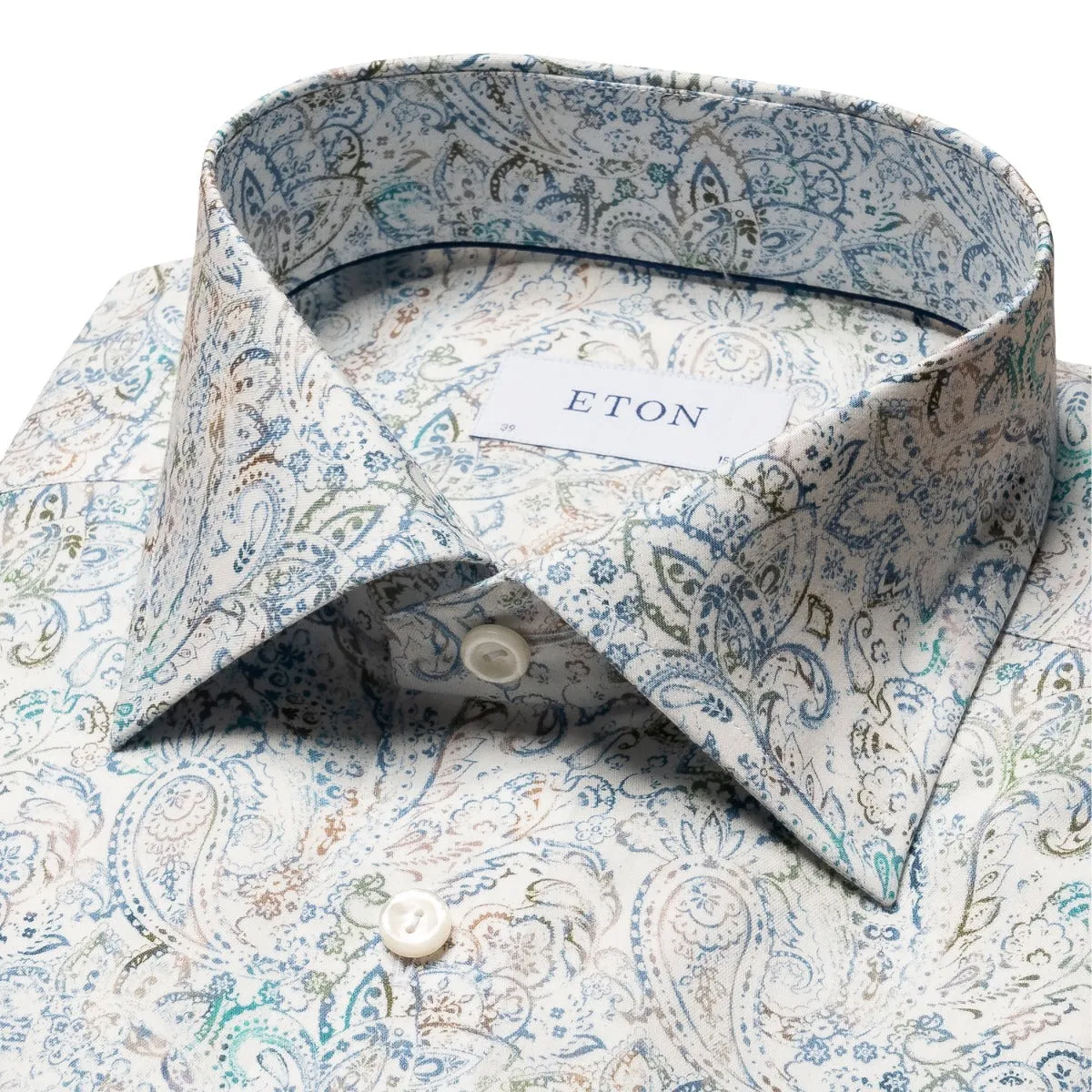 Green Paisley Cotton-TENCEL™ Contemporary Fit Shirt