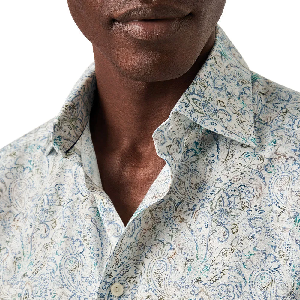 Green Paisley Cotton-TENCEL™ Contemporary Fit Shirt