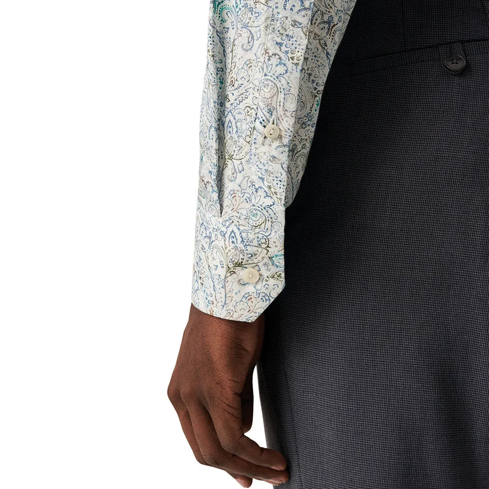 Green Paisley Cotton-TENCEL™ Contemporary Fit Shirt