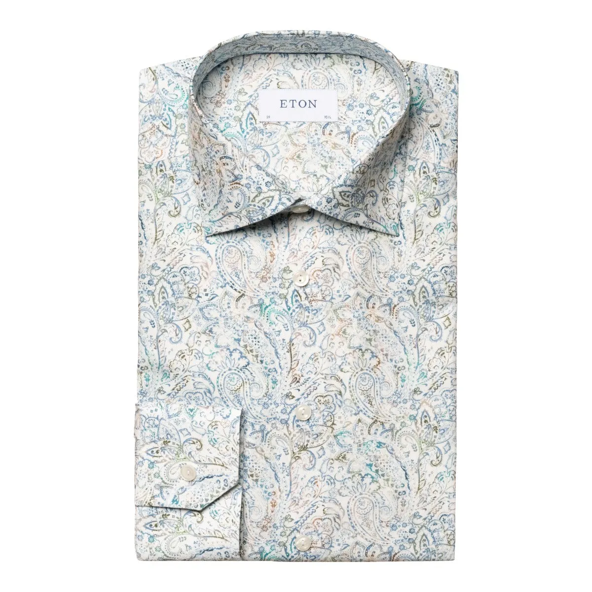 Green Paisley Cotton-TENCEL™ Contemporary Fit Shirt