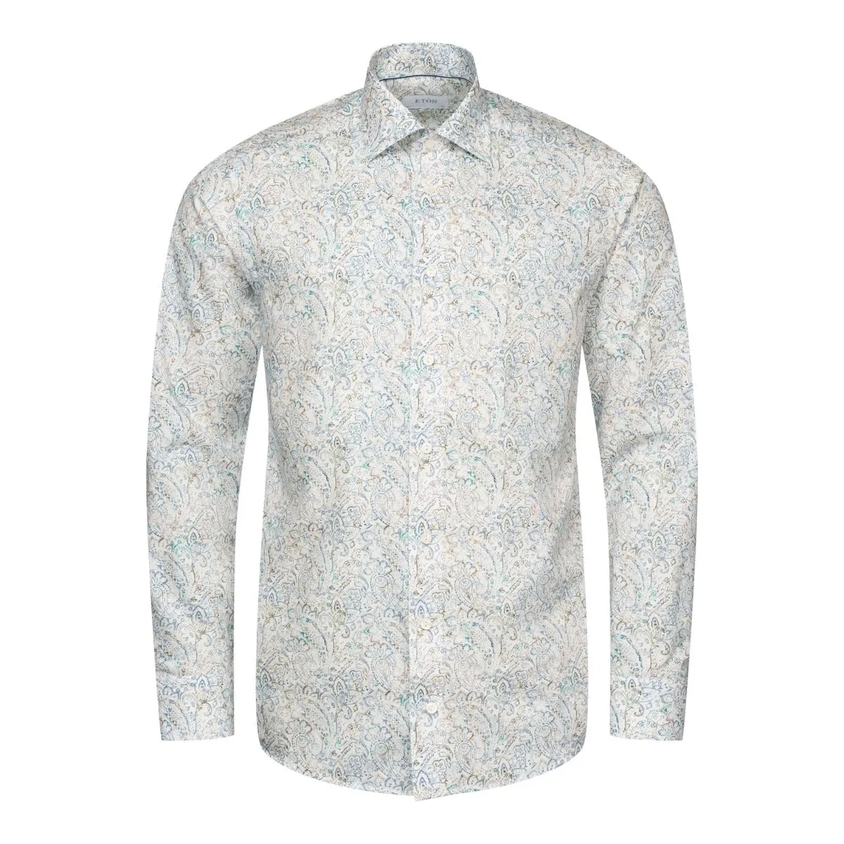 Green Paisley Cotton-TENCEL™ Contemporary Fit Shirt