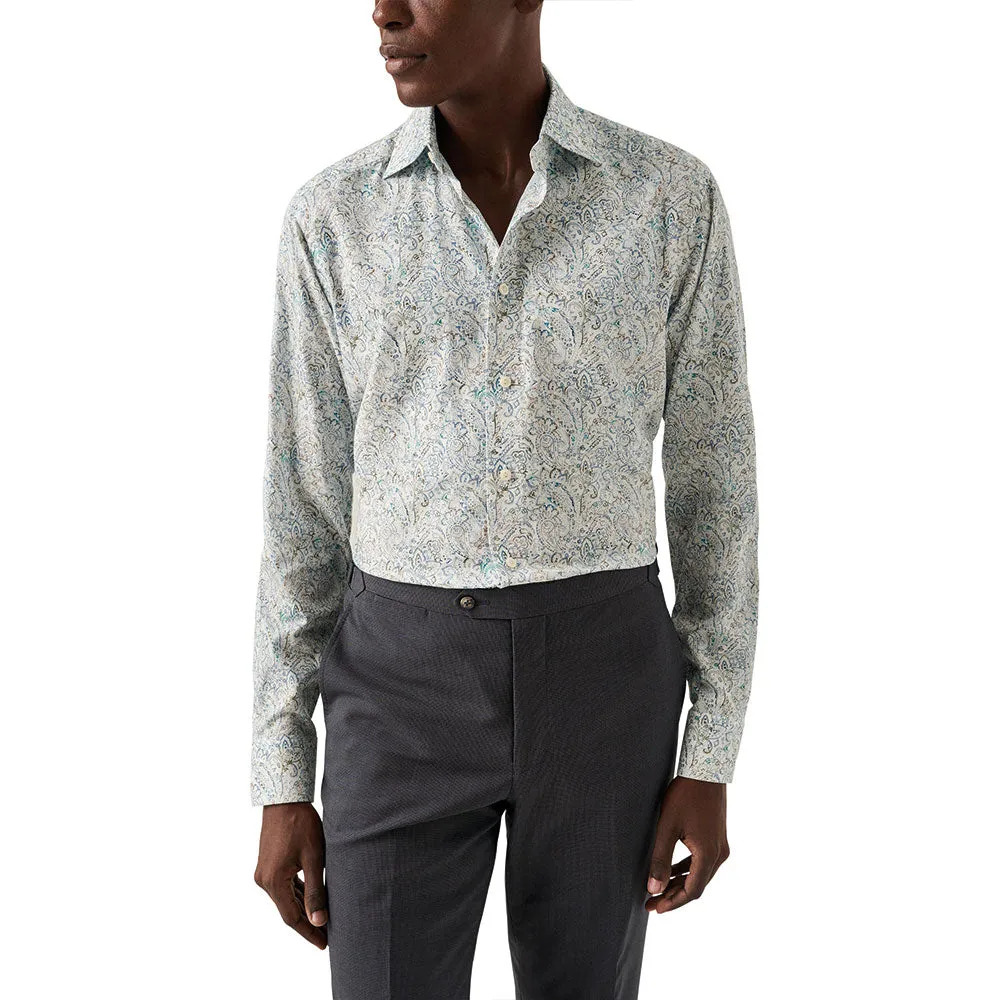 Green Paisley Cotton-TENCEL™ Contemporary Fit Shirt