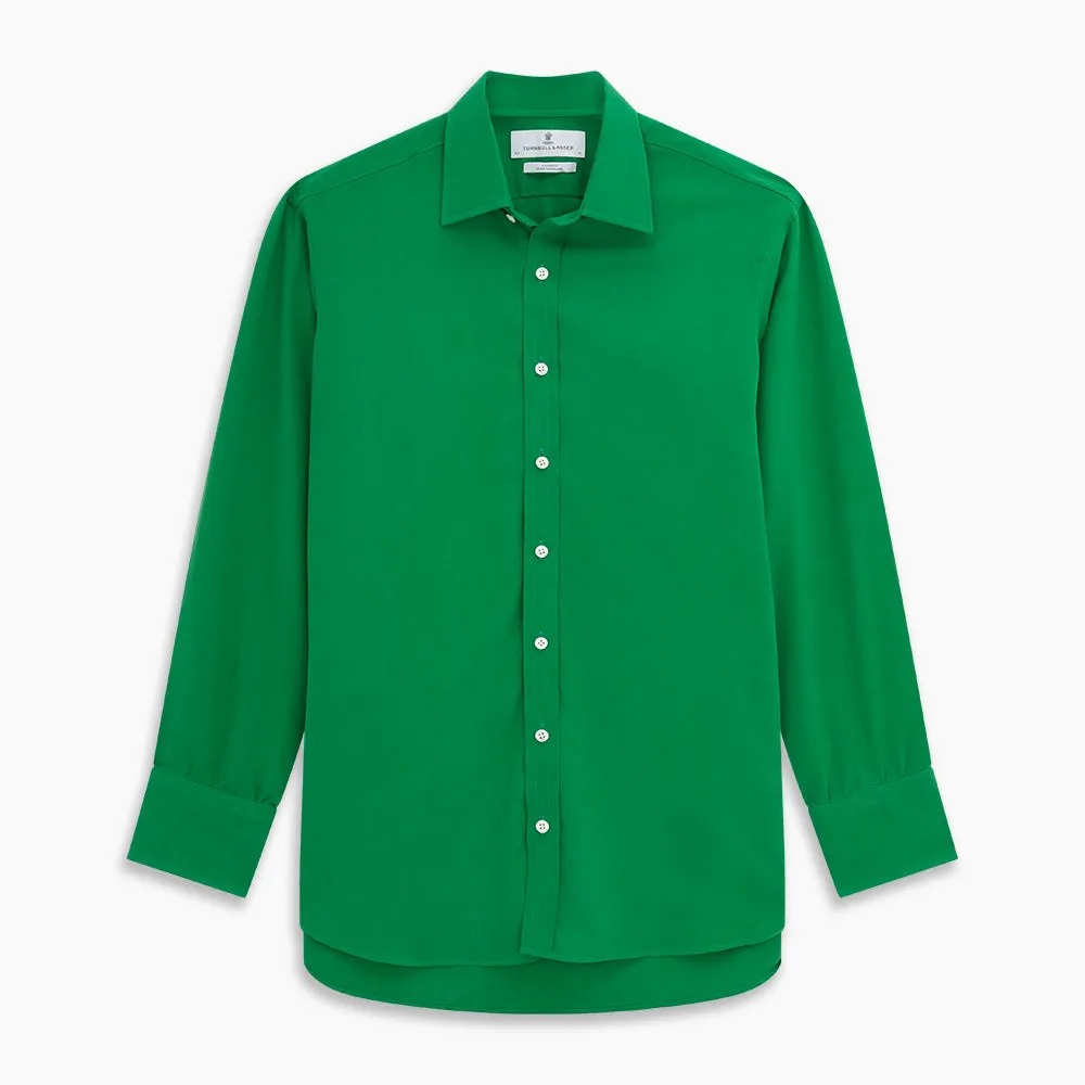 Green Sandwashed Silk Regular Fit Mayfair Shirt