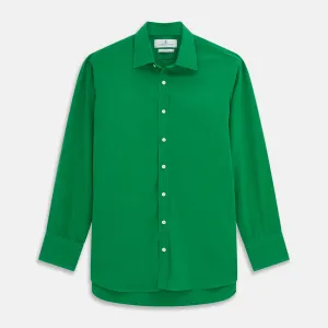 Green Sandwashed Silk Regular Fit Mayfair Shirt