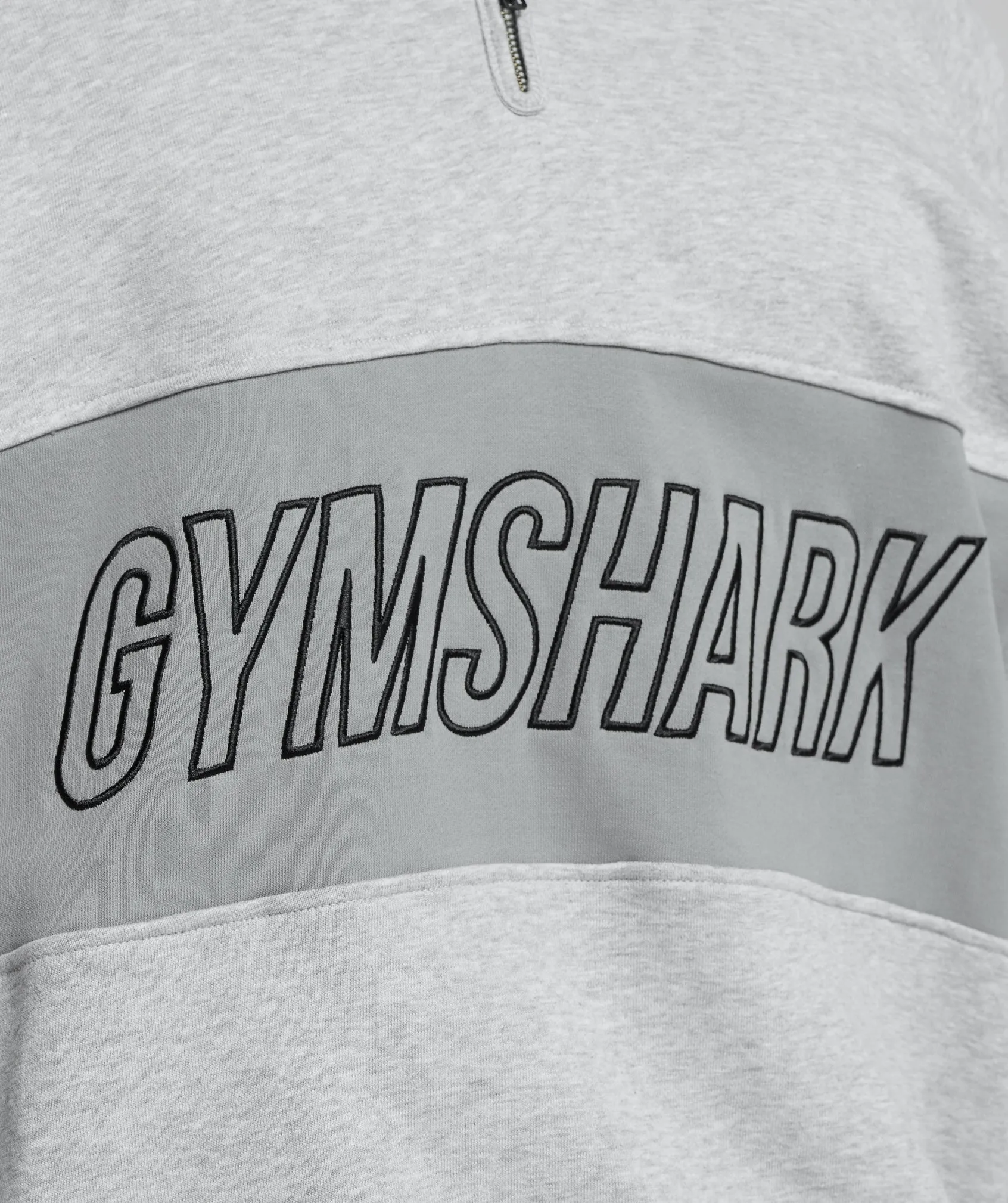 Gymshark Rest Day Essentials Sweatshirt Polo - Light Grey Core Marl/Smokey Grey