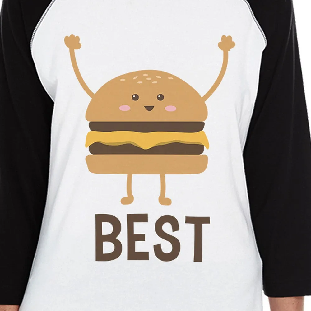 Hamburger And Fries Small Dog and Mom Matching Outfits Raglan Tees