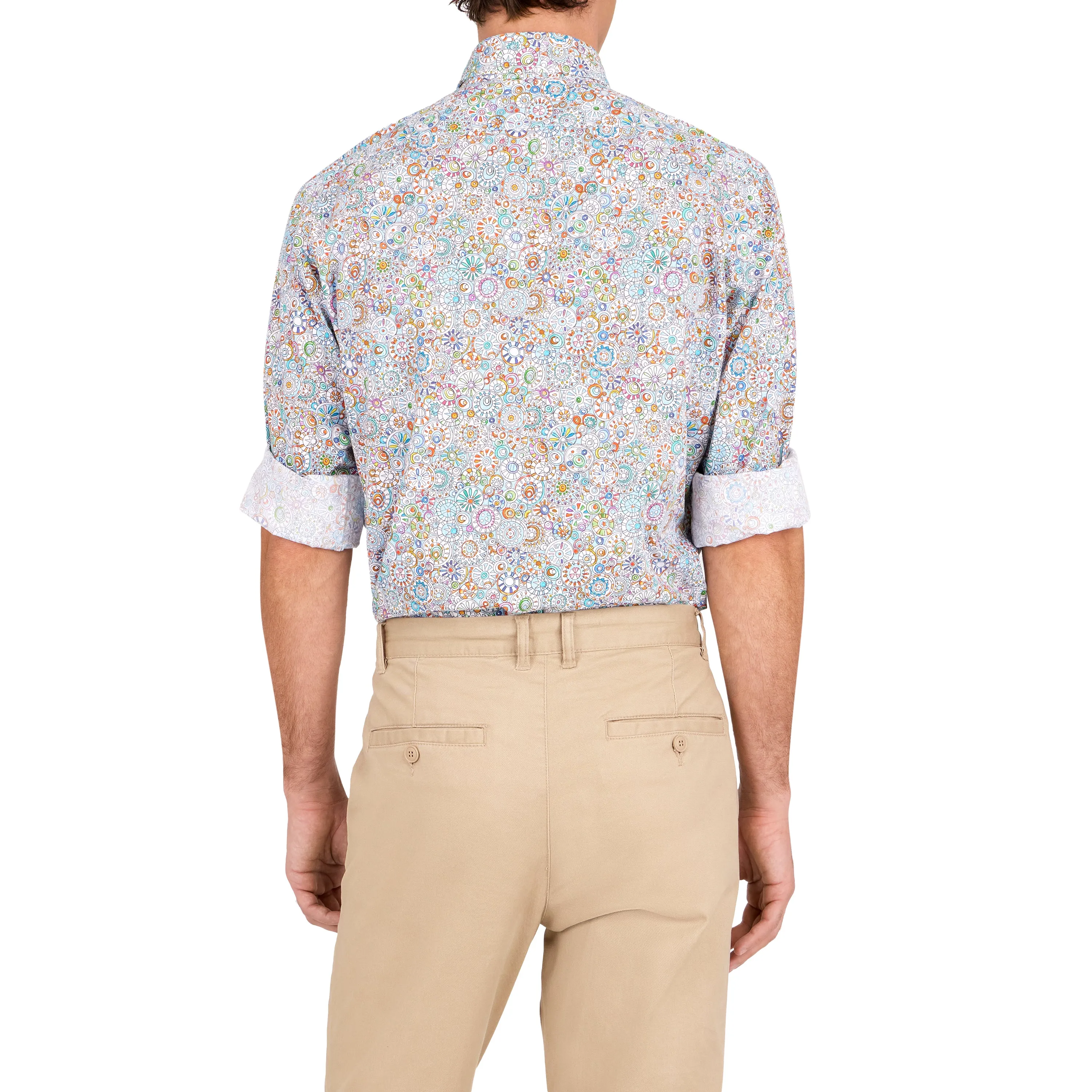 Hanava '32 Multi-Color Pinwheel Print Sport Shirt