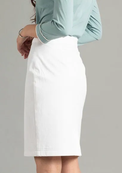 High Waist Short Straight Skirt - White