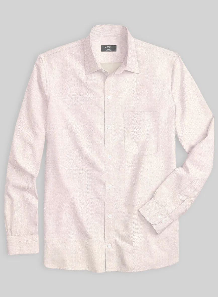 Italian Lombardo Rib Rose Beige Shirt