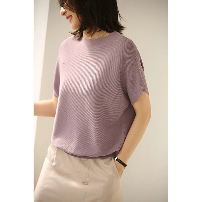 Julia Fashion - Fashionable Solid Color Elegant T-shirts