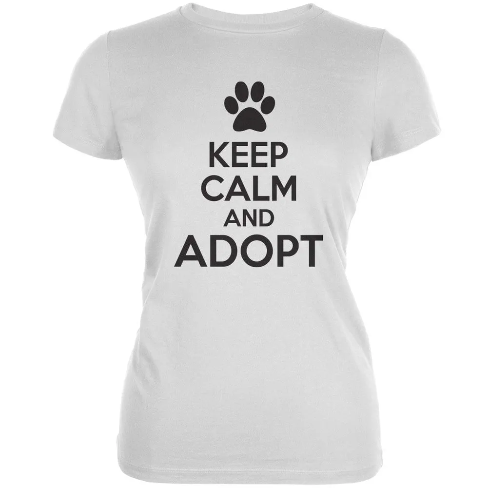 Keep Calm And Adopt Aqua Juniors Soft T-Shirt