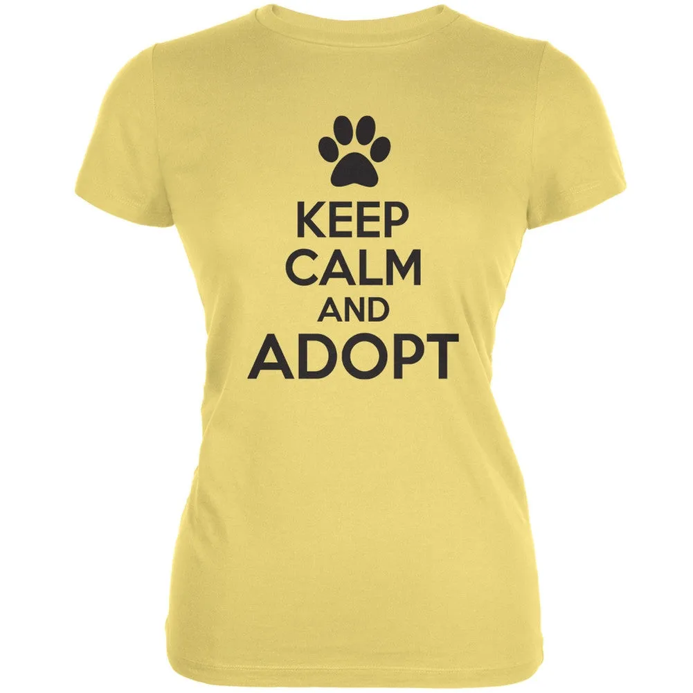 Keep Calm And Adopt Aqua Juniors Soft T-Shirt