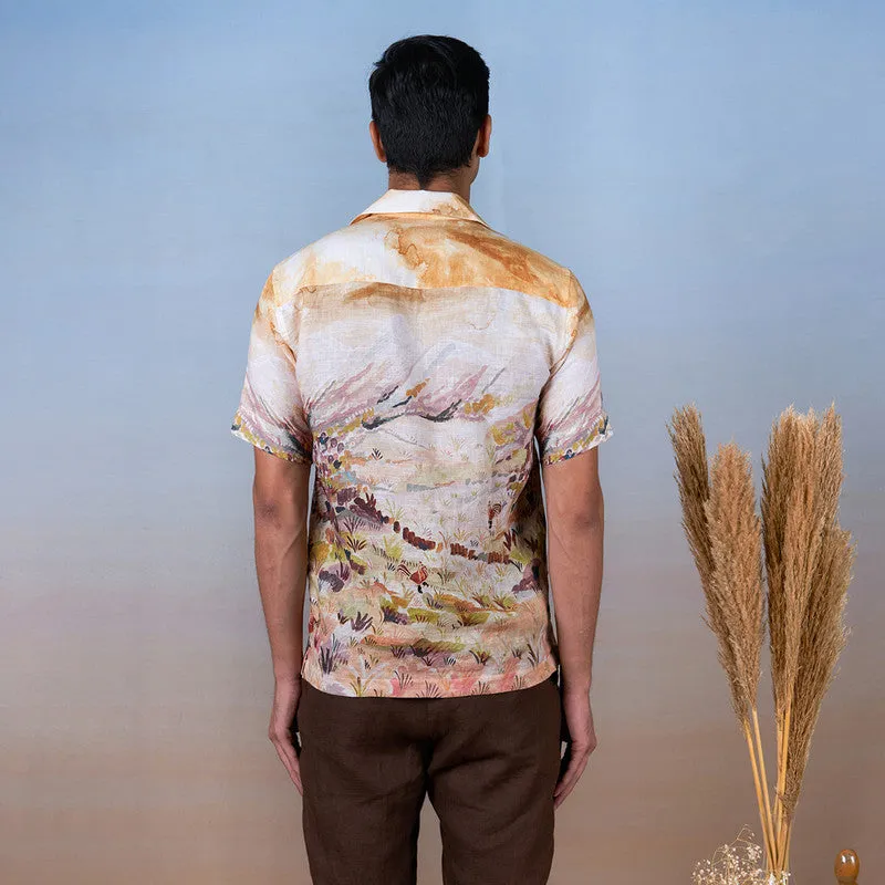 Linen Printed Shirt | Unisex | Hand-Painted