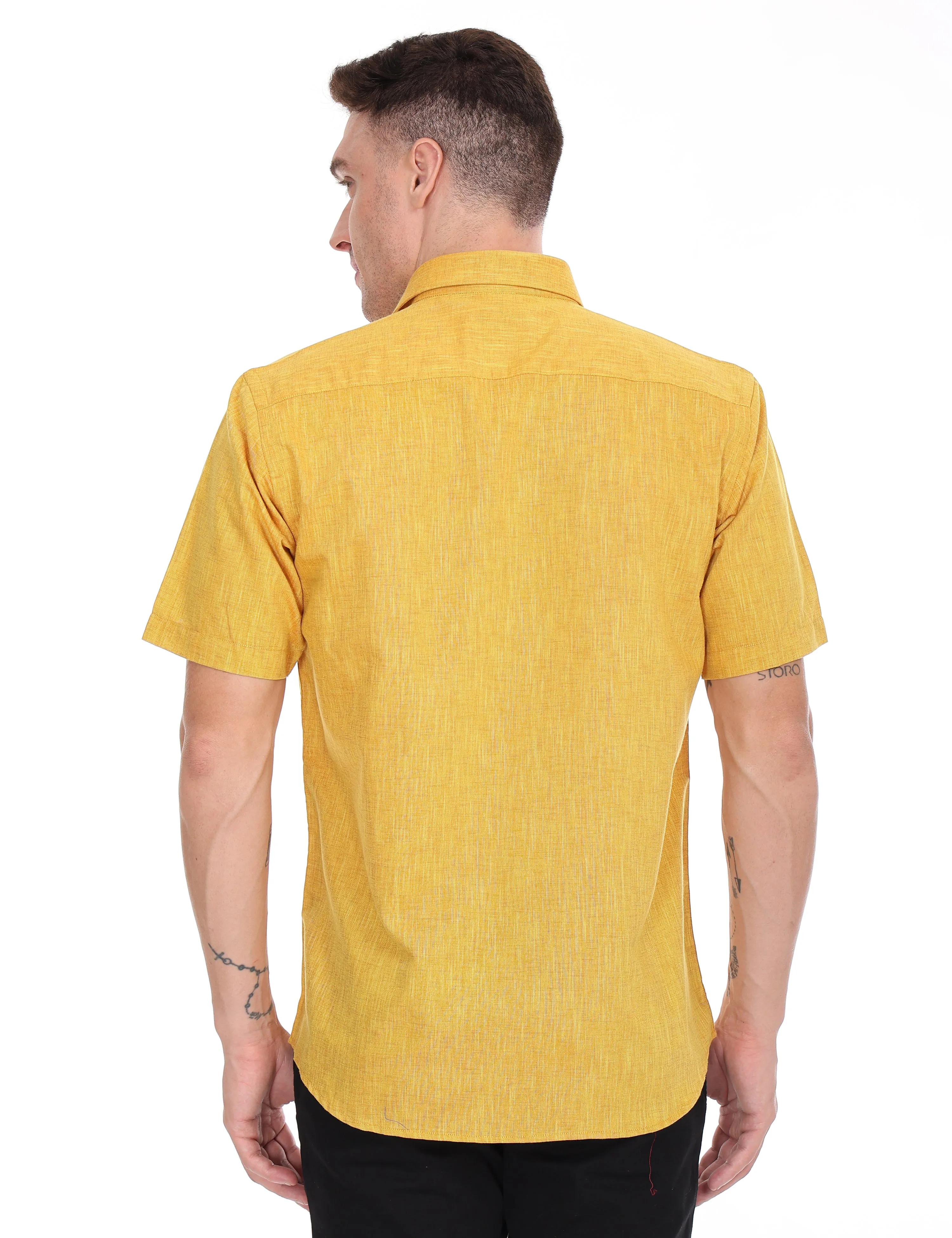 Linseed Cotton Colour Shirt Half Sleeve - 17004